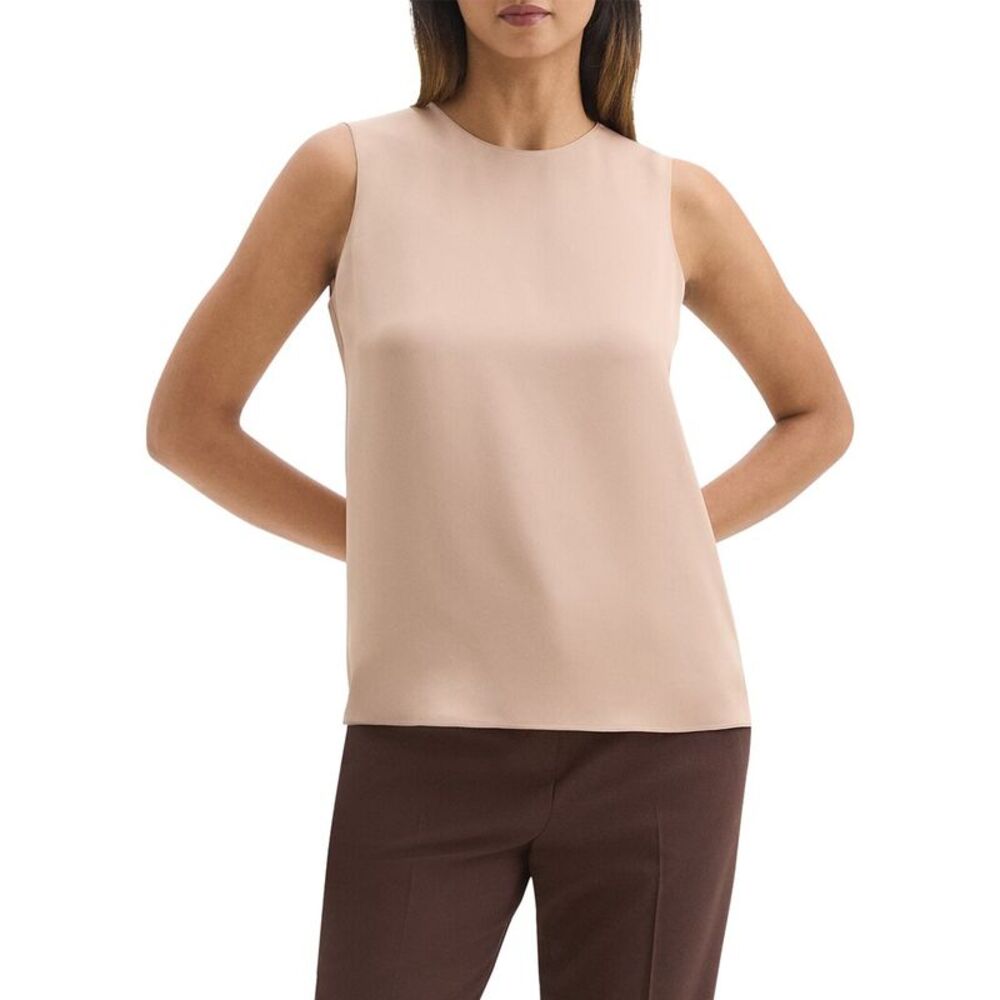 Theory Womens Drape Back Shell Top, Brown